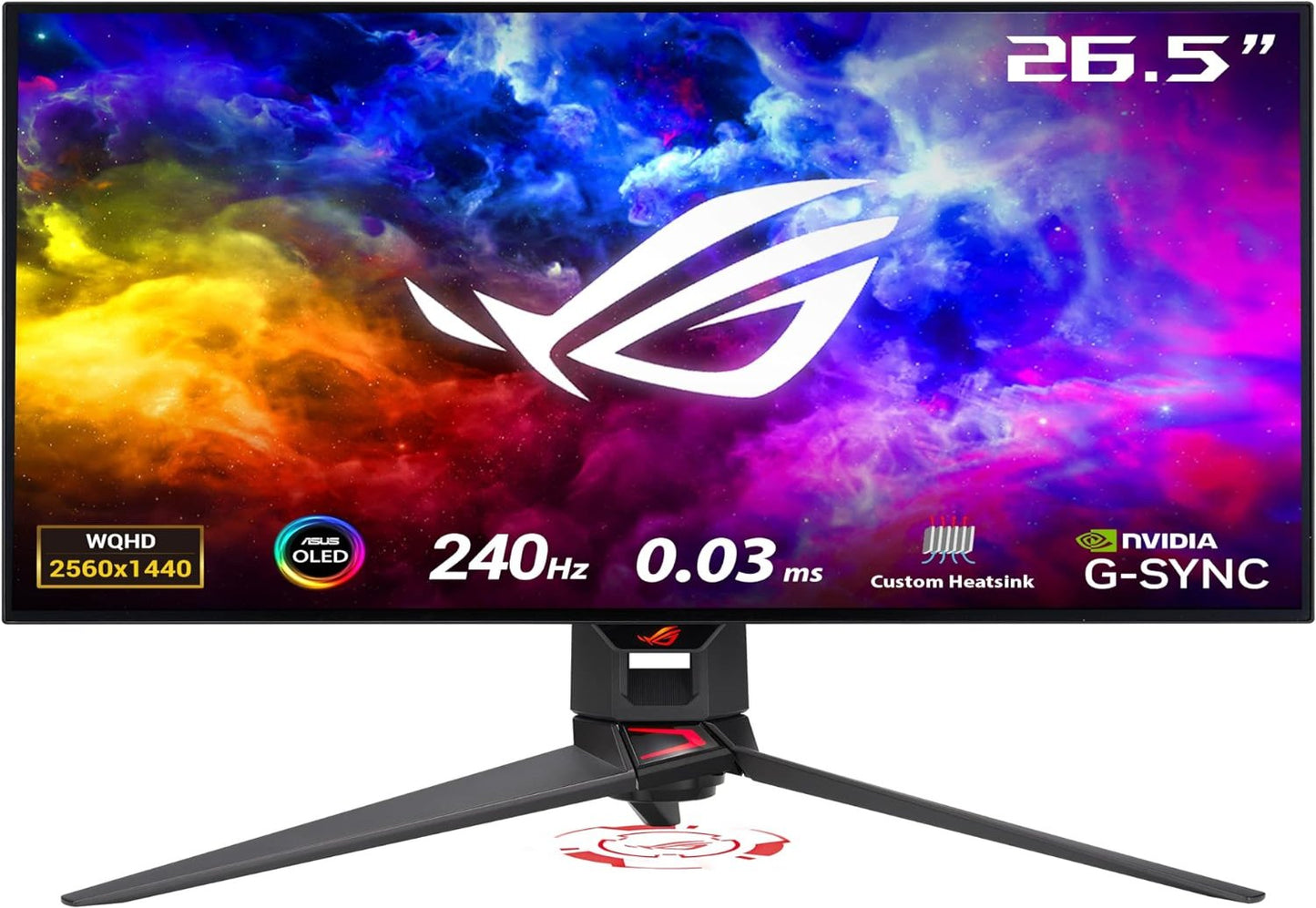 Monitor ASUS ROG Gaming 27” OLED, 2560x1440, 240Hz, PG27AQDM